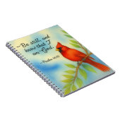 Psalm 46:10 Be Still Red Cardinal Scripture Nature Notitieboek (Rechterzijde)