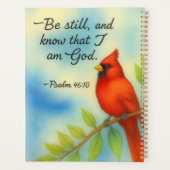 Psalm 46:10 Be Still Red Cardinal Scripture Nature Planner (Achterkant)