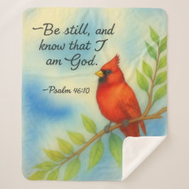 Psalm 46:10 Be Still Red Cardinal Scripture Nature Sherpa Deken