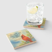 Psalm 46:10 Be Still Red Cardinal Scripture Nature Stenen Onderzetter (Zijkant)