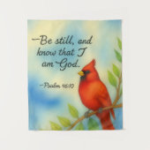 Psalm 46:10 Be Still Red Cardinal Scripture Nature Wandkleed (Voorkant)