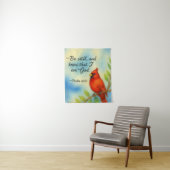 Psalm 46:10 Be Still Red Cardinal Scripture Nature Wandkleed (In situ)
