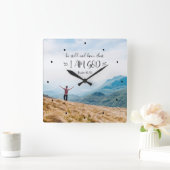 Psalm 46:10 ben nog steeds en weet dat ik een bijb vierkante klok (Huis)