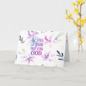 Psalm 46:10 ben nog steeds en weet dat ik goed ben kaart (Gele Bloem)