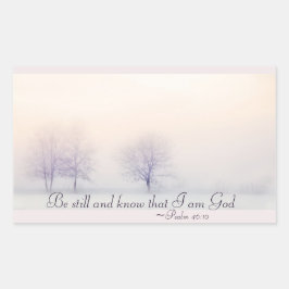 Psalm 46:10 ben nog steeds en weet ik God, Manuscr Rechthoekige Sticker