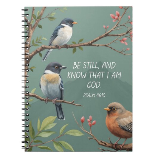 Psalm 46:10 Bijbeltekst afbeelding Notitieboek (Voorkant)