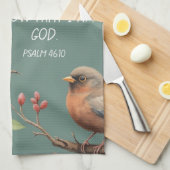 Psalm 46:10 Bijbeltekst afbeelding Theedoek (Quarter Fold)