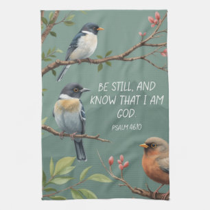 Psalm 46:10 Bijbeltekst afbeelding Theedoek