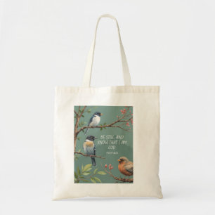 Psalm 46:10 Bijbeltekst afbeelding Tote Bag