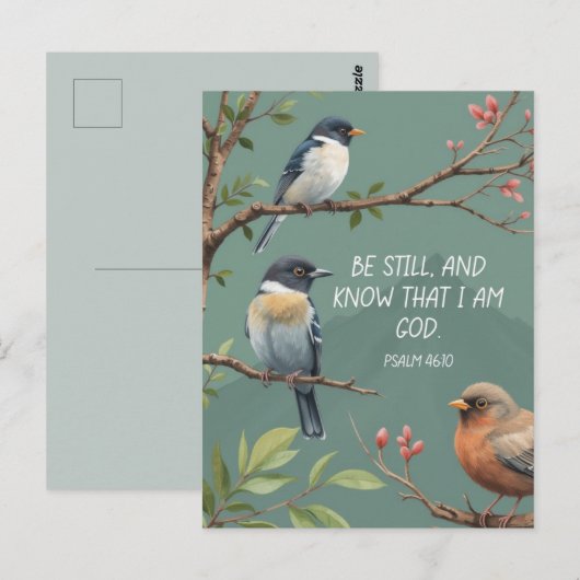 Psalm 46:10 Bijbelvers Afbeelding Briefkaart (Voorkant / Achterkant)