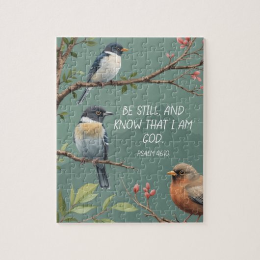 Psalm 46:10 Bijbelvers afbeelding Legpuzzel (Verticaal)