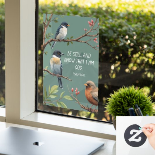 Psalm 46:10 Bijbelvers Afbeelding Raamsticker (Kantoor)