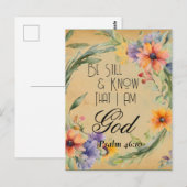 Psalm 46:10 Bijbelvers Briefkaart (Voorkant / Achterkant)