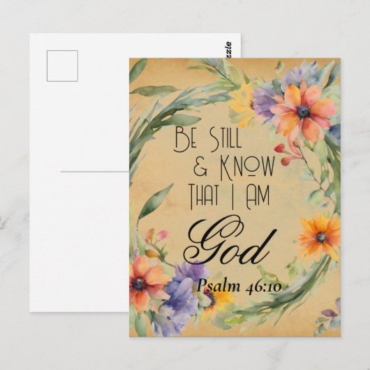 Psalm 46:10 Bijbelvers Briefkaart (Voorkant / Achterkant)