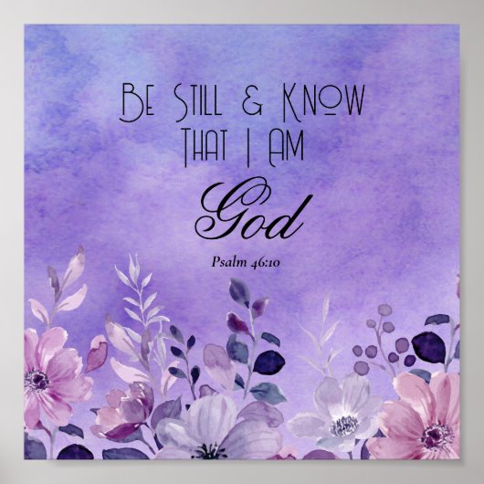 Psalm 46:10 Bijbelvers Poster (Voorkant)