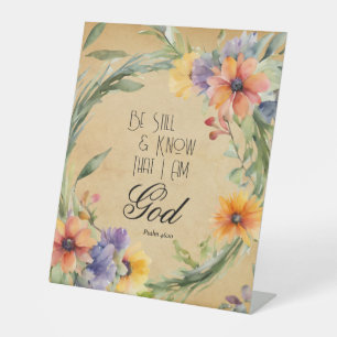 Psalm 46:10 Bijbelvers Reclamebord Met Voetstuk