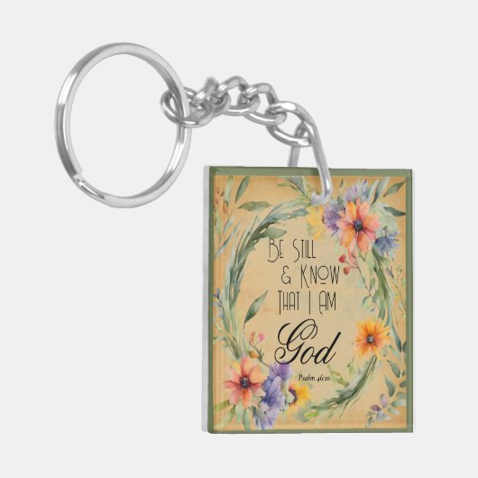 Psalm 46:10 Bijbelvers Sleutelhanger (Voorkant Links)