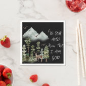 Psalm 46:10 Bijbelvers WATERVERF Woodland Servet (Insitu)