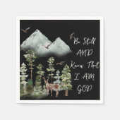 Psalm 46:10 Bijbelvers WATERVERF Woodland Servet (Voorkant)