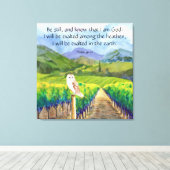 Psalm 46:10 canvas afdruk (Insitu (Houten vloer))