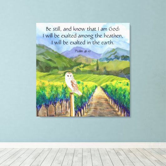 Psalm 46:10 canvas afdruk (Insitu (Houten vloer))