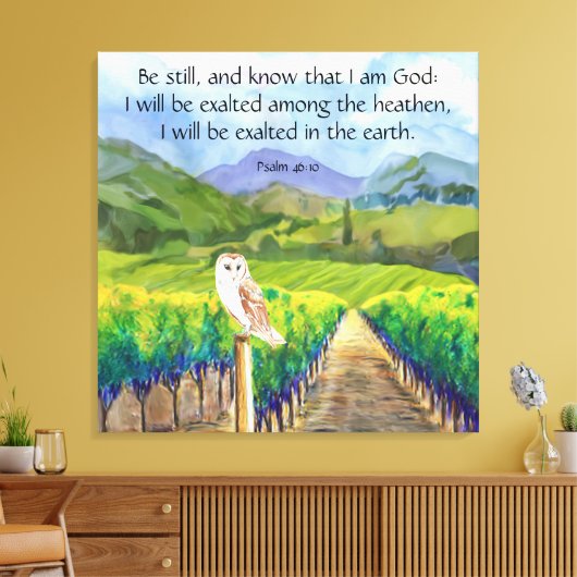 Psalm 46:10 canvas afdruk (Insitu (Woonkamer))