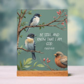 Psalm 46:10 Christelijk Bijbelvers Afbeelding Acryl Bord (Neutraal)