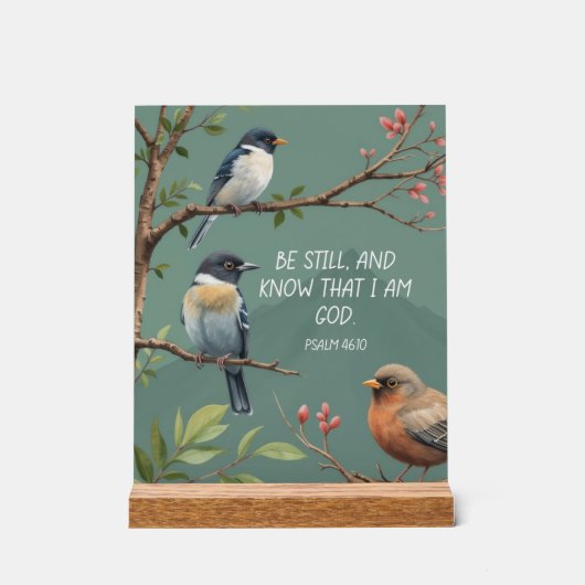 Psalm 46:10 Christelijk Bijbelvers Afbeelding Acryl Bord (Voorkant)