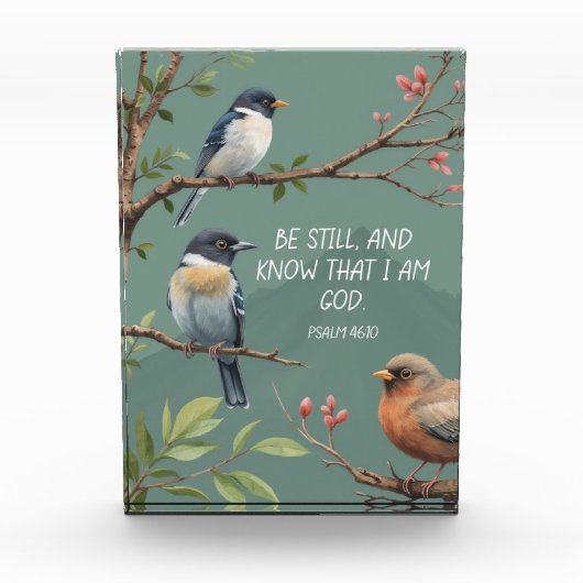 Psalm 46:10 Christelijk Bijbelvers Afbeelding Fotoblokken (Voorkant)