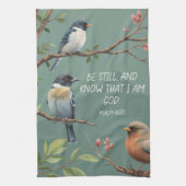 Psalm 46:10 Christelijk Bijbelvers Afbeelding Theedoek (Verticaal)