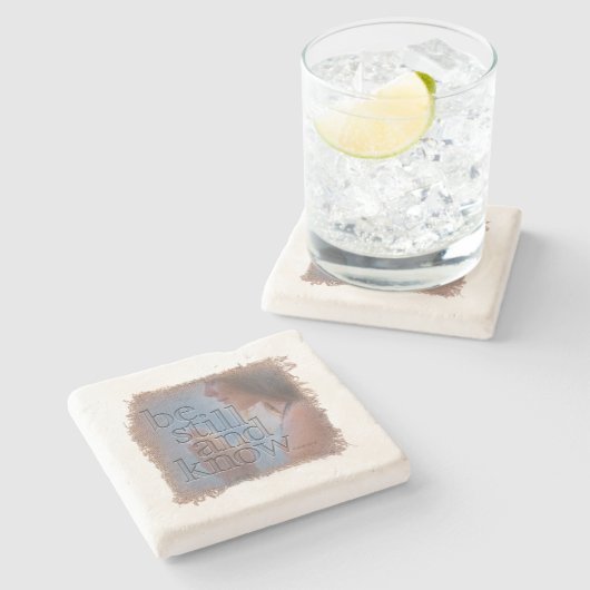 PSALM 46:10 - Coaster Stenen Onderzetter (Zijkant)
