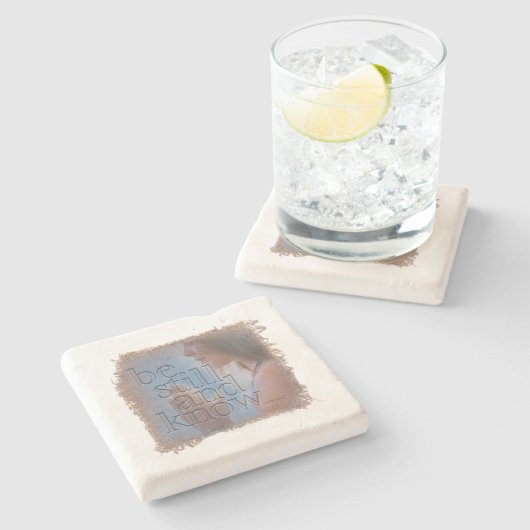 PSALM 46:10 - Coaster Stenen Onderzetter (Zijkant)