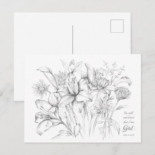 Psalm 46:10 de Kaart van de Prayer van de Manuscri (Voorkant / Achterkant)