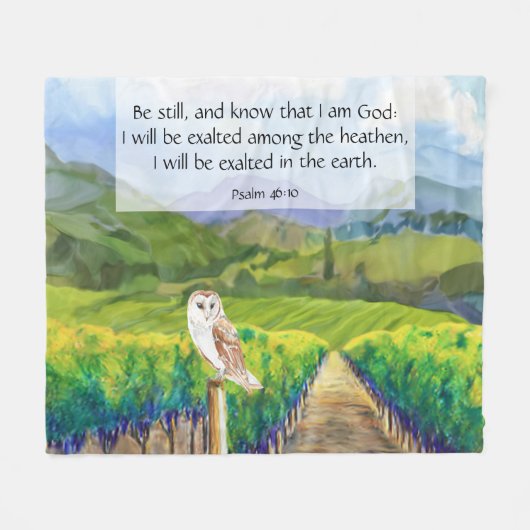 Psalm 46:10 fleece deken (Voorkant (Horizontaal))