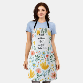 Psalm 46:10 Floral Apron Schort