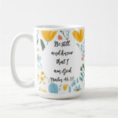 Psalm 46:10 Floral Coffee Mug Koffiemok (Links)