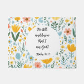 Psalm 46:10 Floral Doormat Deurmat (Voorkant)