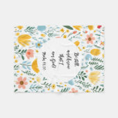 Psalm 46:10 Floral Fleece Blanket Deken (Voorkant (Horizontaal))