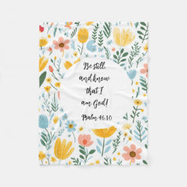 Psalm 46:10 Floral Fleece Blanket Deken
