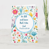 Psalm 46:10 Floral Folded Greeting Card Kaart (Voorkant)