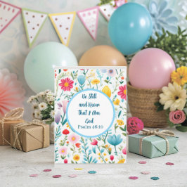 Psalm 46:10 Floral Folded Greeting Card Kaart
