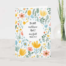 Psalm 46:10 Floral Greeting Card