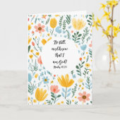 Psalm 46:10 Floral Greeting Card Kaart (Gele Bloem)