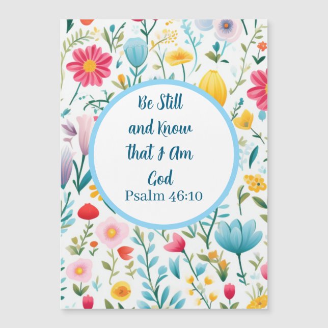 Psalm 46:10 Floral Magnet  (Voorkant)