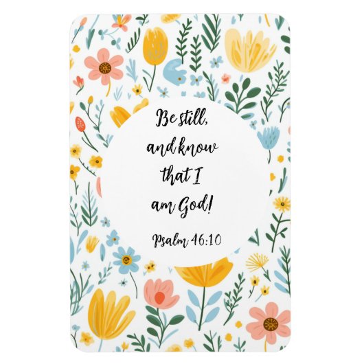 Psalm 46:10 Floral Magnet Magneet (Verticaal)