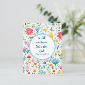 Psalm 46:10 Floral Postcard Briefkaart (Staand voorkant)
