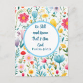 Psalm 46:10 Floral Postcard Briefkaart (Voorkant)
