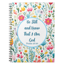 Psalm 46:10 Floral Spiral Photo Notebook Notitieboek