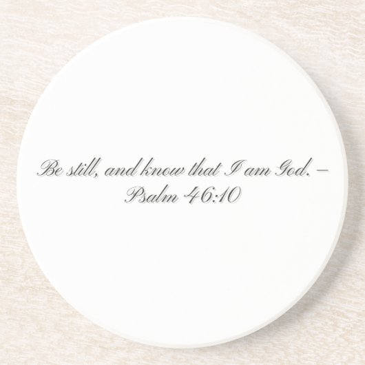 Psalm 46:10, Geschenk Steen Onderzetter (Voorkant)