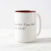 Psalm 46:10, Geschenkmok Tweekleurige Koffiemok (Voorkant rechts)